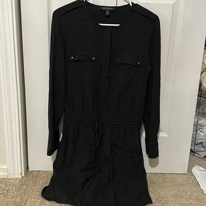 Banana Republic half button down tie waist shirt mini dress
